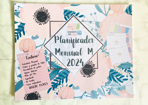 Planificador Mensual M 2024 Encolad Flores Silvestre Planner
