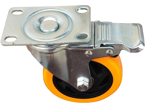 Imagen 5 de 10 de Kit 8 Ruedas Giratorias Pvc 100x32 Mm 4 C Freno Acero Mueble