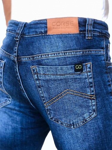 Imagem 3 de 8 de Calça Corse Motorcycle Jeans - Stone Washed/azul - Slim