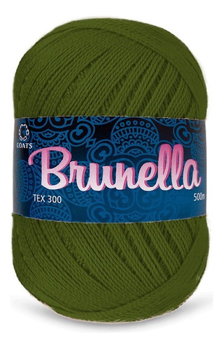 Hilo 100% Algodón Natural Brunella X Ovillo Color Verde Musgo 00269