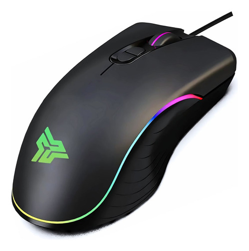 Mouse Gamer Knup Mu008 4800dpi Usb Rgb 7 Botões Preto