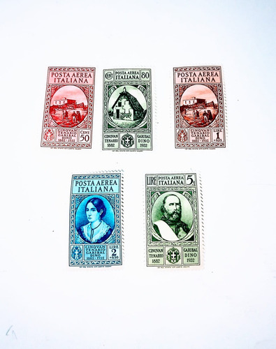 Serie De 5 Estampillas Italia 1932 Garibaldi Yt. 32/36 Aerea