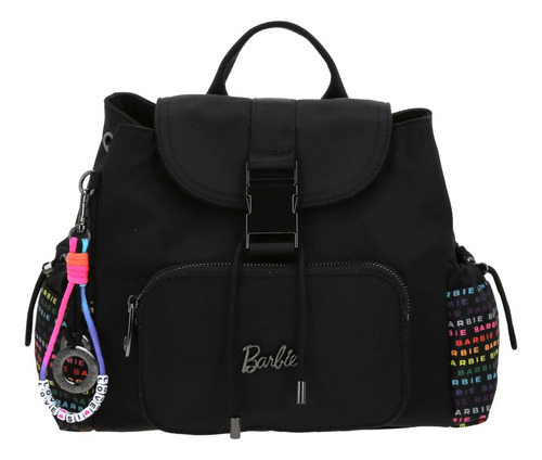 Mochila De Dama Barbie Gorett Edki Br25025-3 Negro Dama Diseño De La Tela Liso