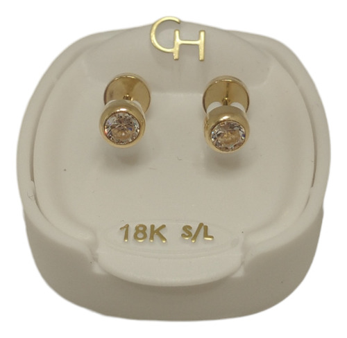 Aros Abridores De Oro 18k Con Cubic Blanco