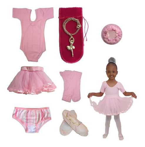 Tutu De Bailarina Infantil Roupa De Ballet C/saia De Tule K7