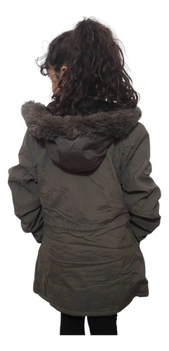 Campera Parka Nenas Con Piel Y Capucha