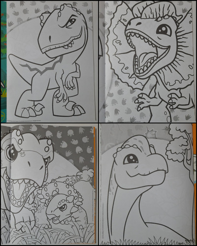 Pack Dinos: Revista + Crayones +stickers + 2 Dinos P/ Armar