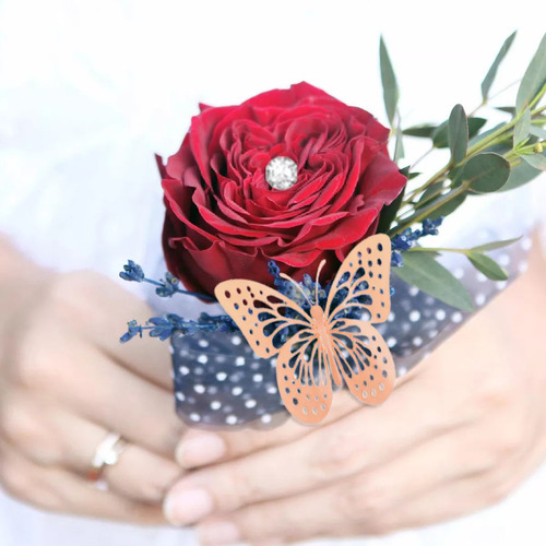 50pc Diamantes Pins Boda O Decor Con Corona Y 3d Mariposa