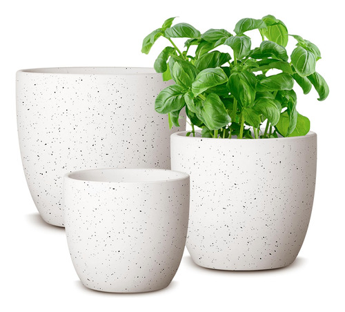 Hlukana Ceramic Plant Pots Set Of 3, 5.5/4.9/3.8 Inch Plant.