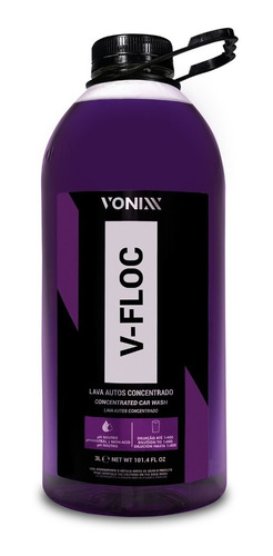 Shampoo Automotivo Neutro Concentrado V-floc Vonixx 3l 