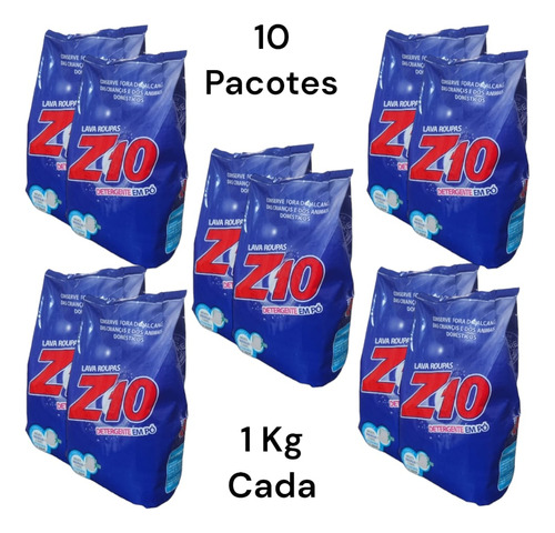 Sabão Em Pó Multi Ação Z10 kit Com 10 Unidades De 1 Kg