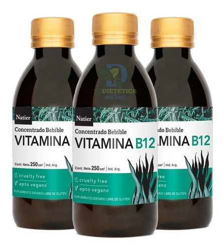 Vitamina B12 Vegana Bebible Concentrada Natier 250ml Pack X3