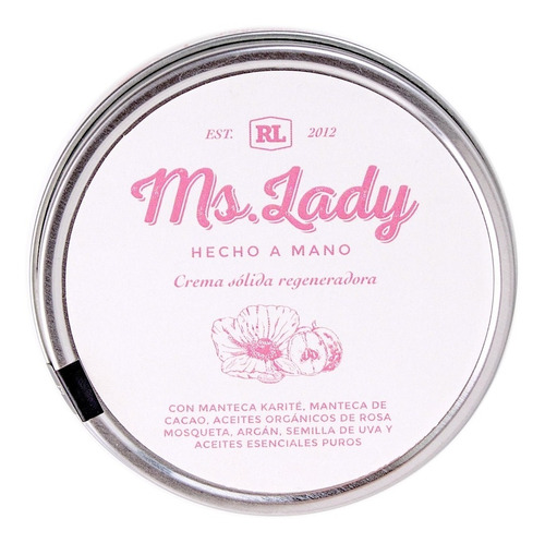 Crema Regeneradora Aceite De Rosa Mosqueta Ms. Lady 250gr Fragancia Vainilla Lavanda Anís Hierbabuena Tipo de envase Aluminio
