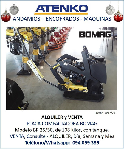 Placa Compactadora / Placa Vibradora Bomag Bp 25/50 100 Kgs