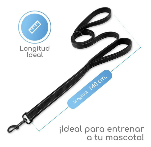 Correas Perros De Nylon C Doble Agarradera P/ Entrenamiento