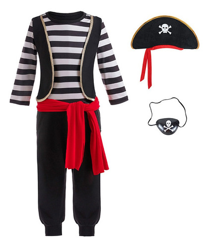 A Disfraz De Pirata Jack Sparrow Halloween Cosplay Para Niño