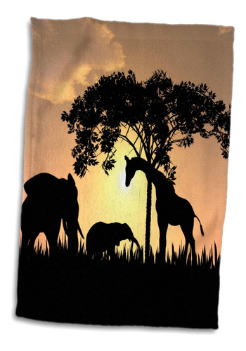 Toalla 3d Rose African Safari Silhouette Twl__1, 15 X 22