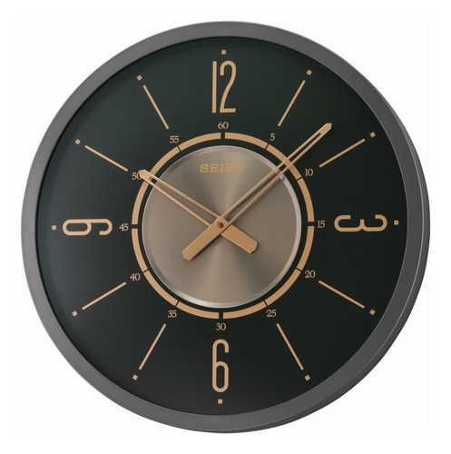 Reloj De Pared Seiko Davis Con Funda De Hierro Negro Con Det