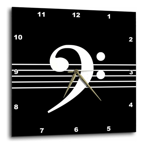 Reloj De Pared 3d De Color Rosa Y Negro Con Graves F-clef S