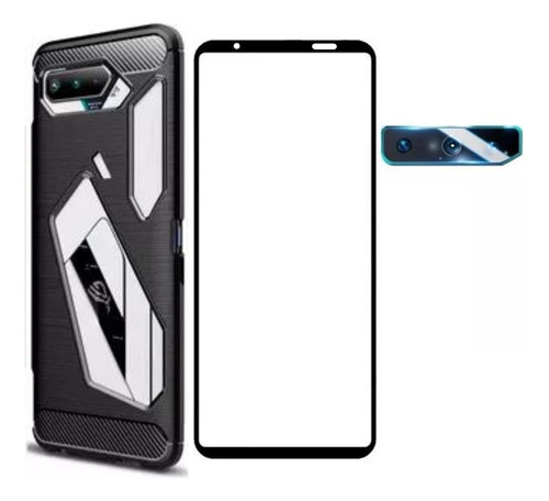 Capa Rog Phone 5 / 5s Queda 6.78 + Pelicula Full + P Camera