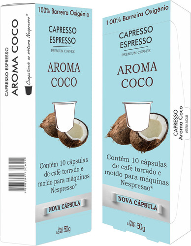Cápsula Café Nespresso Capresso Aroma Coco 10 Unidades