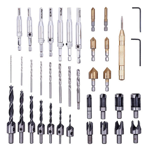 Broca Avellanada Para Madera, 39 Unidades, Cortador De Tapon