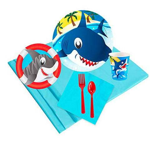 Set Fiesta Infantil Tiburones (16 Piezas)