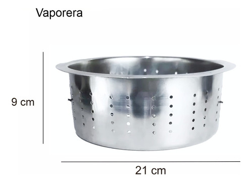Olla Vaporera Y Colapasta De Acero Inoxidable 7 Litros 24cm