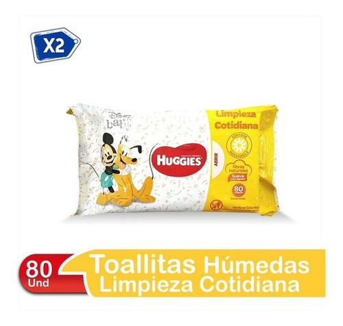 Imagen 1 de 3 de Toallitas Húmedas Huggies Limpieza Cotidiana 80 Und