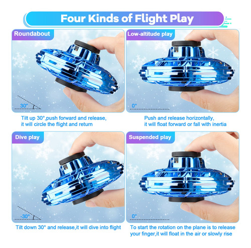 Mini Dron Vantexi Flying Spinner Controlado A Mano Con Luces