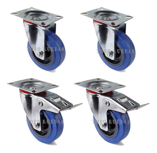 4 Ruedas Giratorias Para Anvil Rack Sonido 100mm (2 Con Freno)  Con Rodamientos!