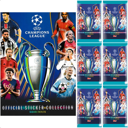 Kit Uefa Champions 2024/25 - Álbum Capa Mole + 30 Envelopes