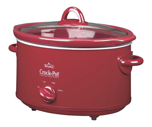 Imagen 2 de 7 de Crock-pot Olla De Cocción Lenta Roja Eléctrica 4qt (3.8 L)