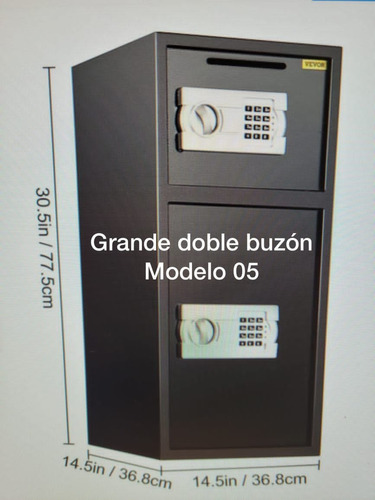 Caja Fuerte Doble Compartimiento + Digitales + Llave + Buzón