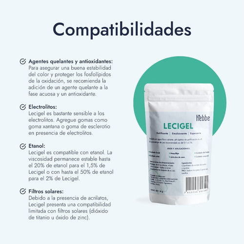 Imagen 7 de 10 de Lecigel Gelificante Espesante 10g (serum, Cremas En Gel)