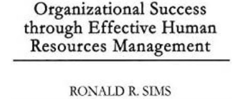 Libro: Organizational Success Through Effective Human