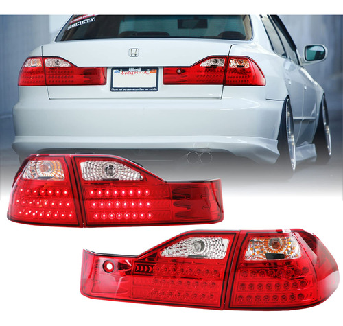 Usr Depo 98-00 Accord Luz Trasera  Estilo Jdm Rojo Lente 4