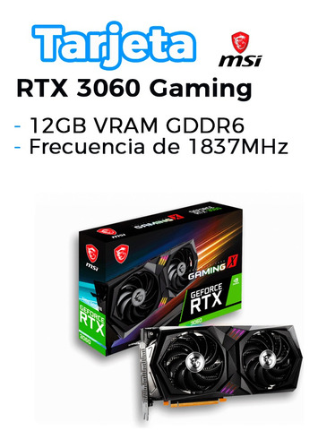 Tarjeta De Video Msi Rtx 3060 Gaming 12gb Gddr6