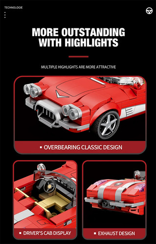 Coche Deportivo 311pzs Bloques Modelo Convertible