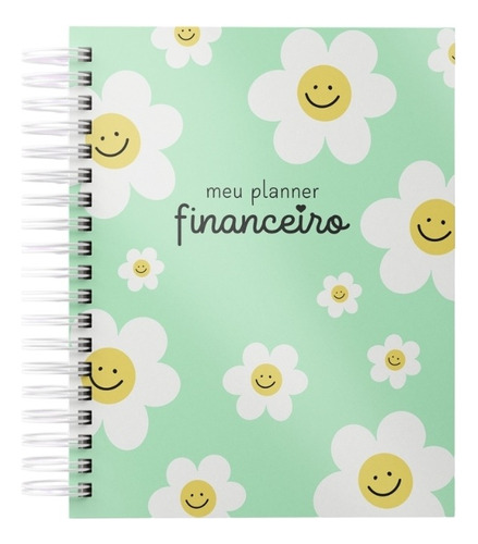 Cuaderno financiero permanente Planner Agenda, calendario con forma de flor, color verde