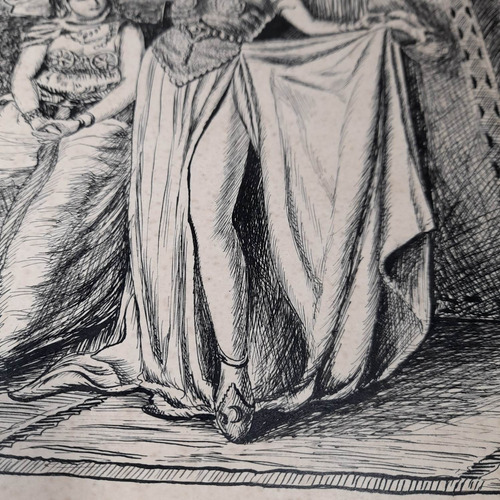 Imagem 7 de 7 de Pintura Desenho Bico De Pena Nanquim Datado 1953 Antigo