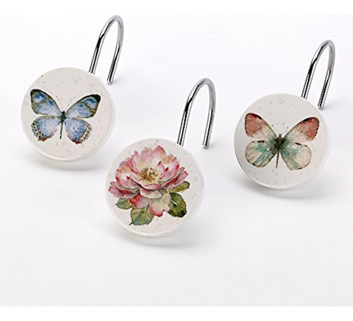 Avanti Linens Butterfly Garden Collection, Juego De Ganchos 