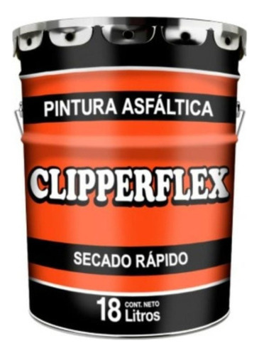 Pintura Asfaltica Clipperflex 18l Base Solvente Seca Rápido