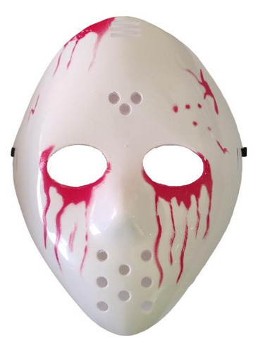 Máscara Jason Plástica Sangue Terror Halloween Festa Susto
