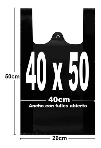 Imagen 2 de 7 de Bolsas Plásticas Tipo Camiseta - 40x50 - 100 Unidades