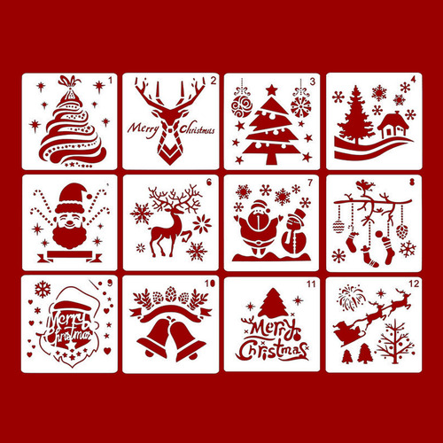 6 X 12 Plantillas De Navidad Reutilizables Para Decoración