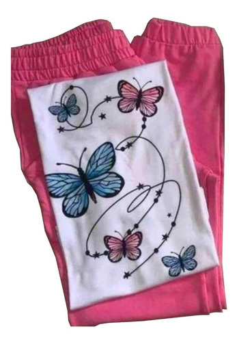 Conjunto Deportivo Blusa Y Jogger Sudadera De Niña Mariposas