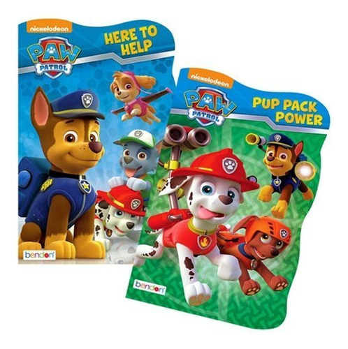 Paw Patrol Board Book Set - 2 Libros De Cartón Con Forma (.