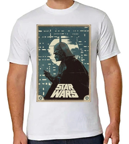 Remera Star Wars Vader Poster (blanca) Ideas Mvd