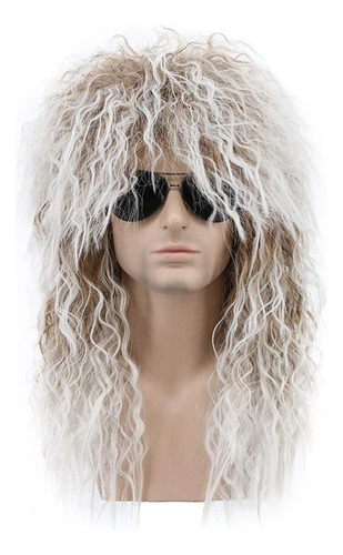 #men's 80s Black Mullet Wig Disfraz De Halloween Peluca Masc